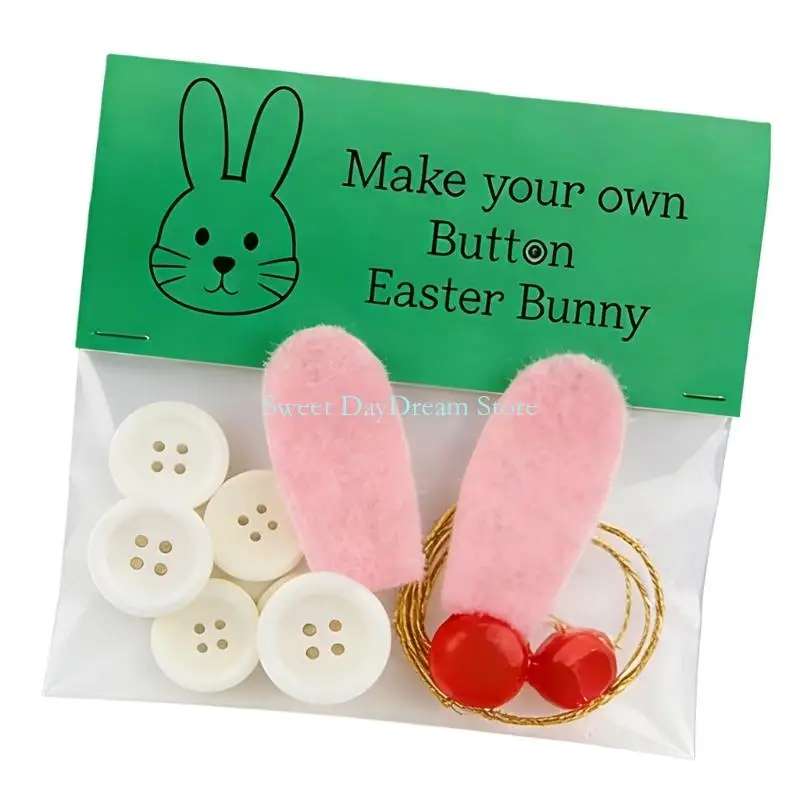 Y88C Festiwalowy zestaw do rękodzieła z guzikami do dekoracji wielkanocnych Królicze jaja Wzory zawieszek