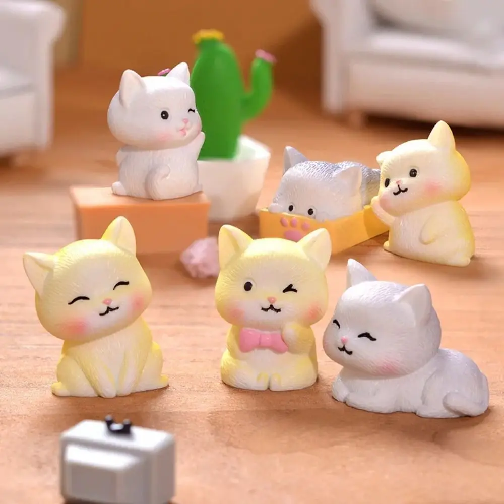 

Figurines Miniatures Cute Cats Kitten Micro Landscape Ornaments For Home Decorations Decor For Room DIY Desk Accessories Gifts