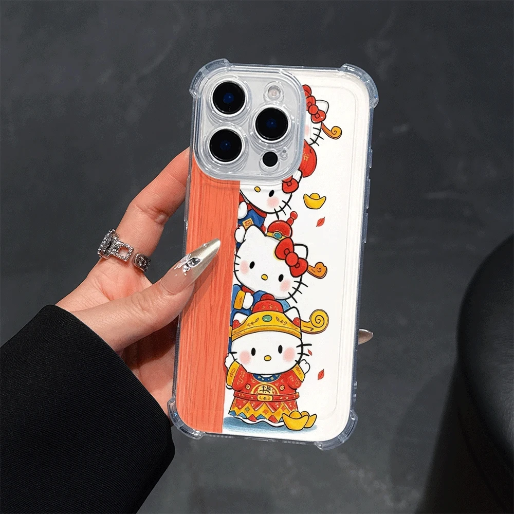 헬로키티 고양이 소프트 폰 케이스 (아이폰 14, 아이폰 16/15/14/13/12/11/x/xs/xs Max 여성용 폰 케이스, 헬로키티 애니메이션)