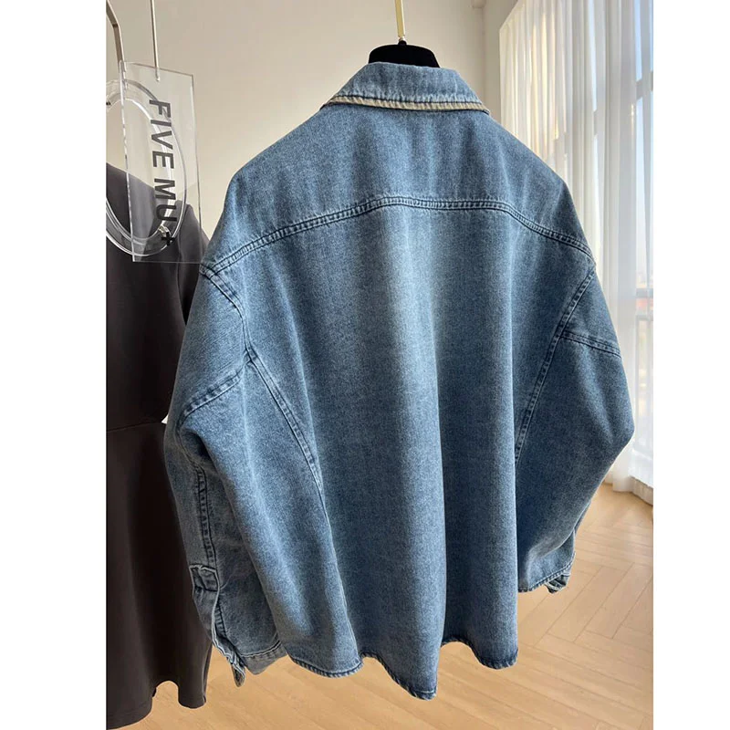 Design Sense Niche Unique Chic Advanced Sense Casual Denim Jacket Women's Spring Autumn Loose Fashion Short Jacket Tide Jacket