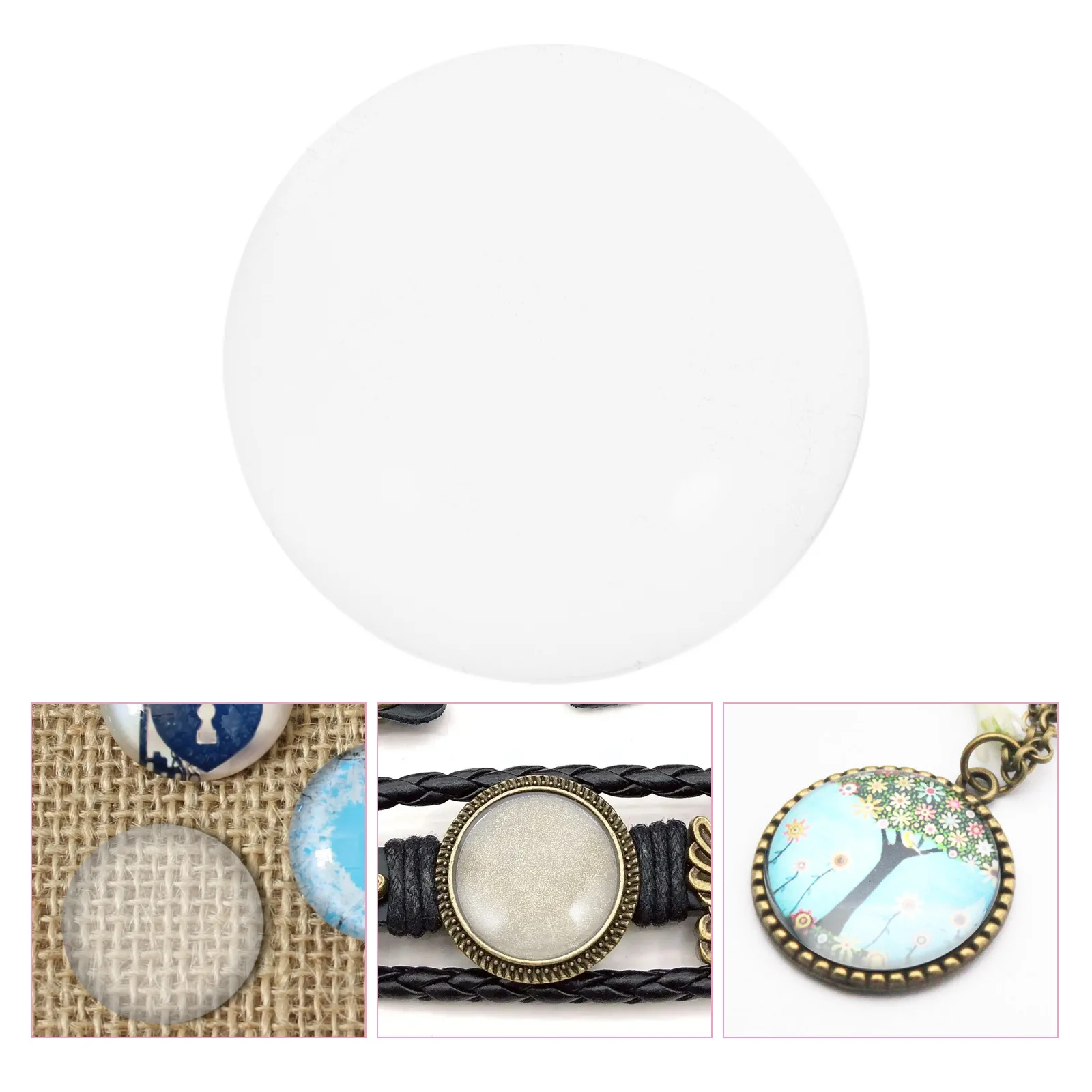 

20pcs Round Glass Dome Clear Craft Pendants for Jewelry Making Transparent Ornaments Accessory