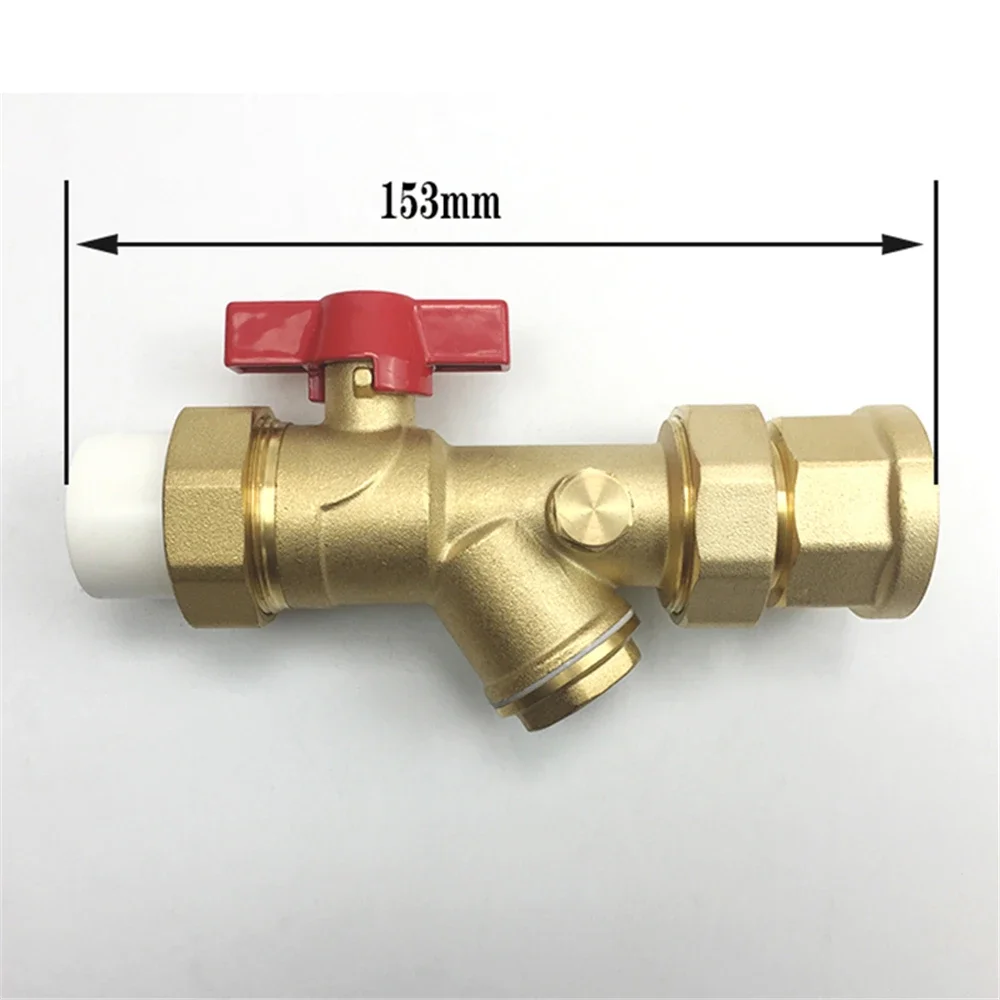 Floor Heating Manifold Main Valve Straight Filter Ball Valve Inside Outside Wire Floor Heating Accessories With Pressure Gauge