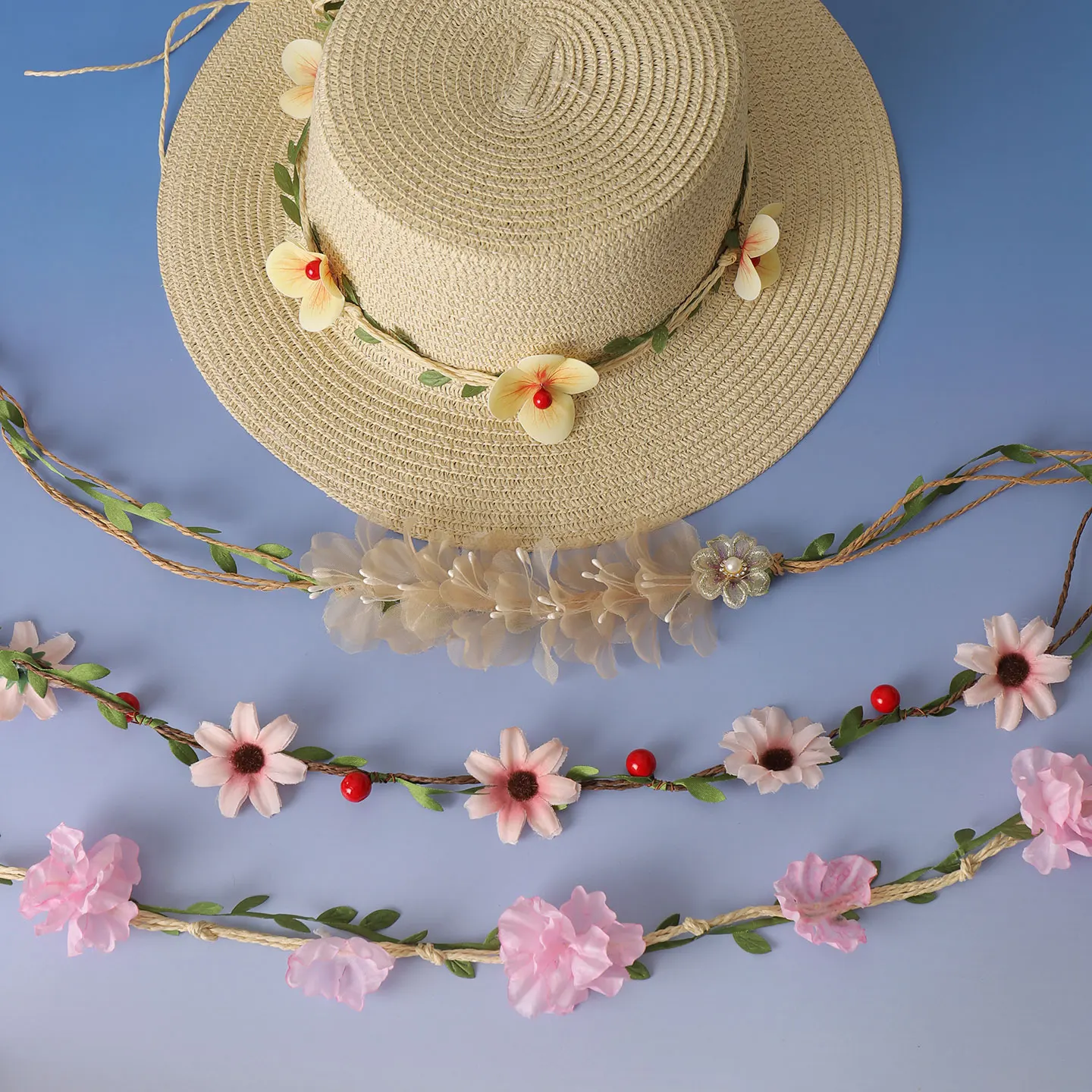 faixa-decorativa-floral-artesanal-para-chapeu-de-palha-–-varios-estilos-acessorios-diy-design-floral-rustico-campestre