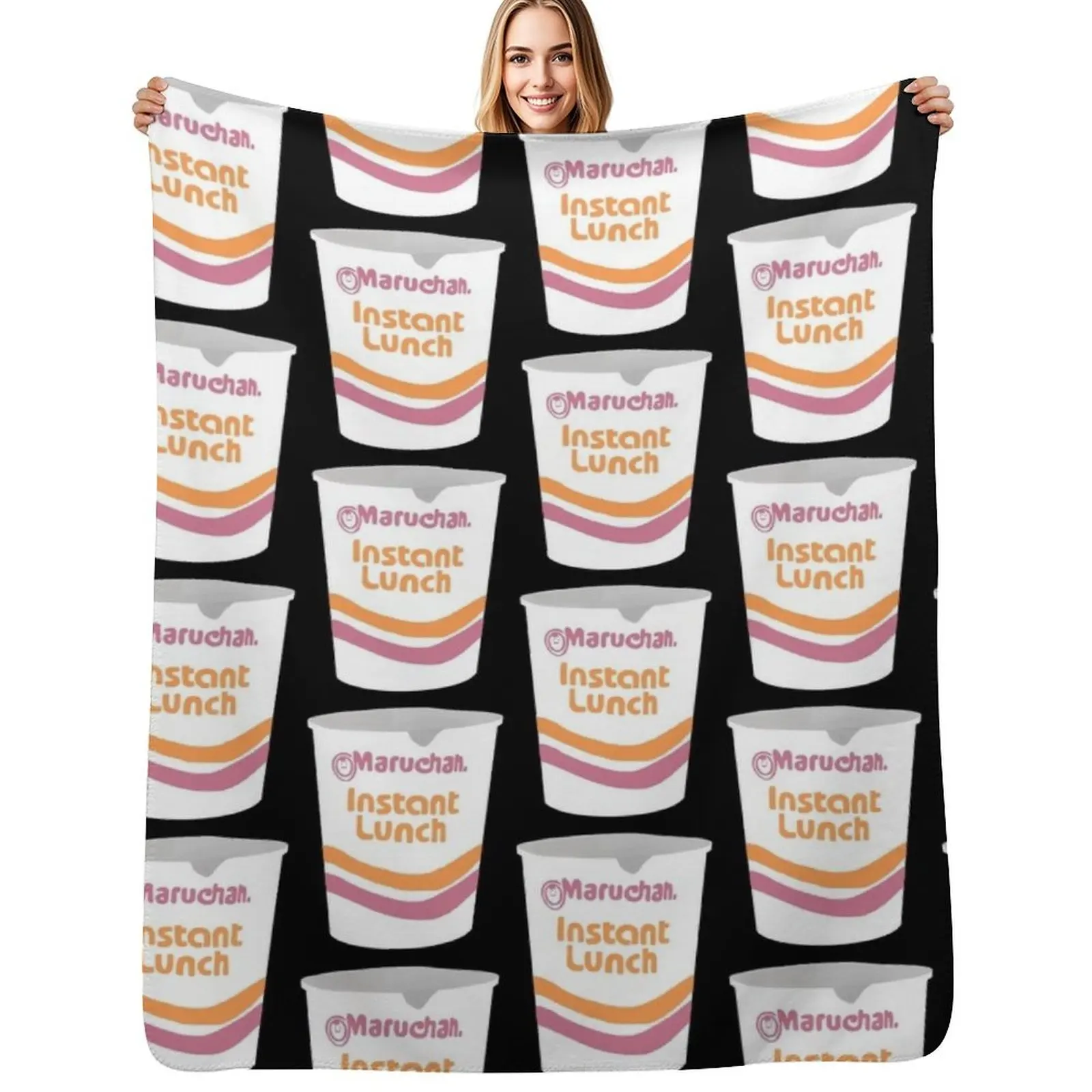 Manta de Ramen Instantáneo Maruchan, Manta Cálida para Siesta en Oficina, Sofá o Cama