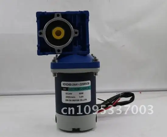 12V 24V 60W NMRV30 DC Worm Gear Motor with Dual Output High RV30 Shaft CW Self-locking Adjustable-speed Torque with CCW