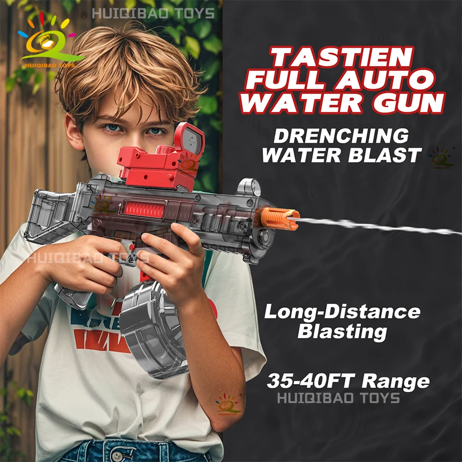 HUIQIBAO 2025 التلقائي الكهربائية UMP45 رشاش المياه يقاتل لعبة الصيف المياه في الهواء الطلق الشاطئ حمام سباحة لعب الكبار الاطفال #4