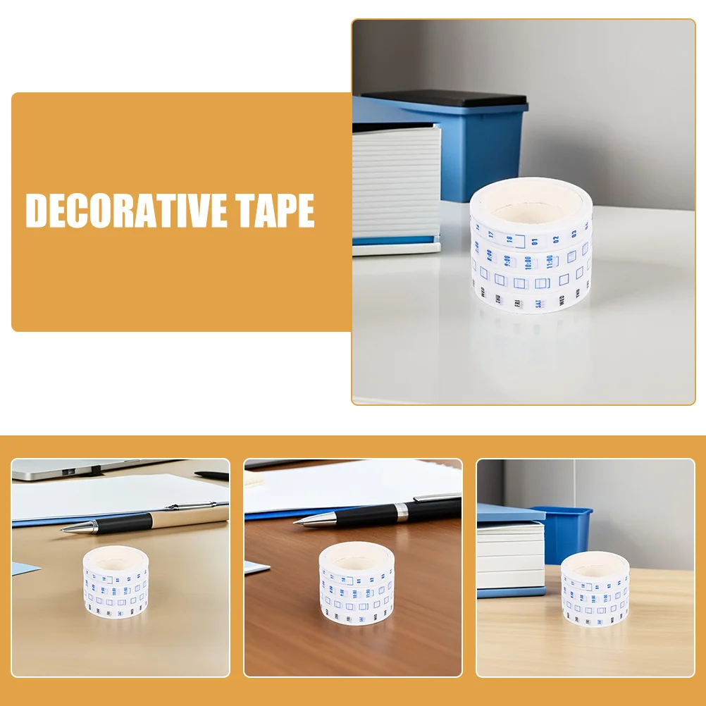 8 لفات من شريط اشي للوقت الورقية لمخطط مكتب المجلات ومستلزمات سجل القصاصات المزخرفة لاصق لإدارة التاريخ الأسبوعي #2