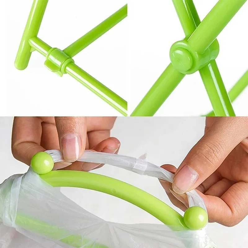 1 pz supporto per sacchetto della spazzatura da cucina in plastica ABS gancio pieghevole supporto portaoggetti scaffale per sacchetti della