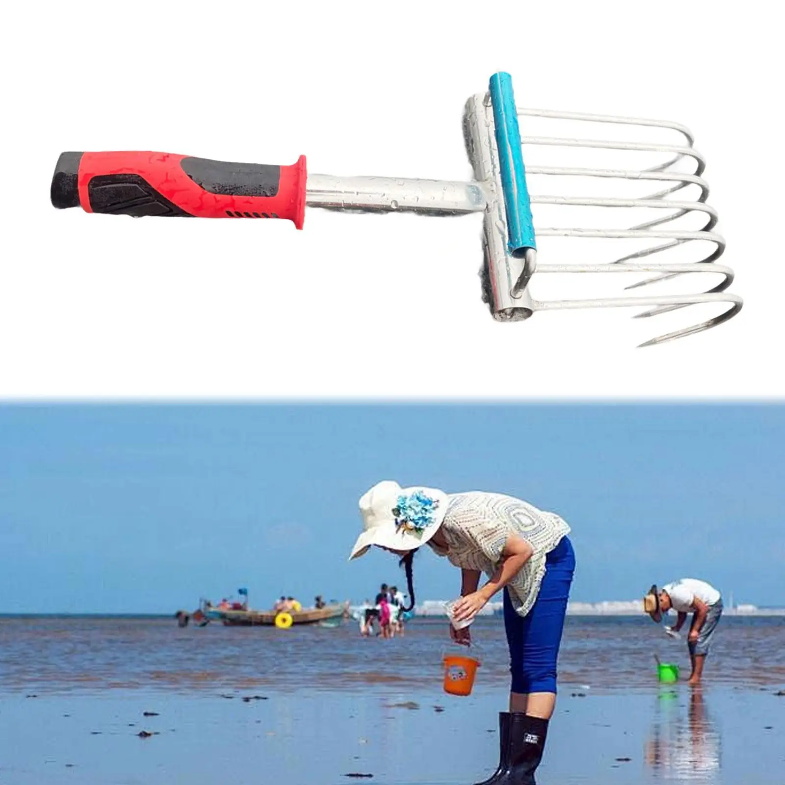 Hand Rake Garden Tool Weeding Small Tool for Beach Lawn Backyard
