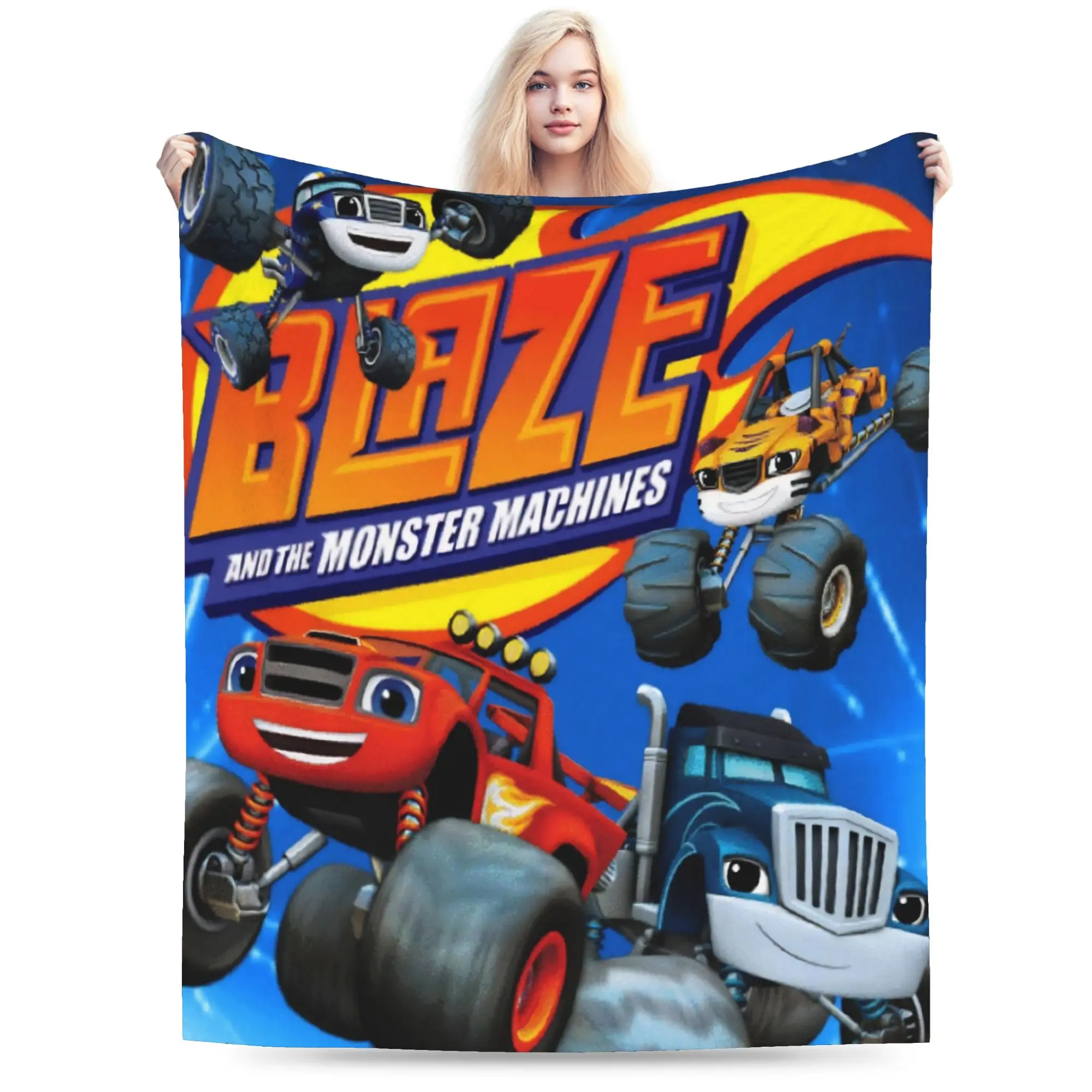 Blaze and the Monster Machines Blanket Warm Cozy Fluffy  Throw Blankets for Couch 50x60 Inch Multiple Sizes Rug Piece