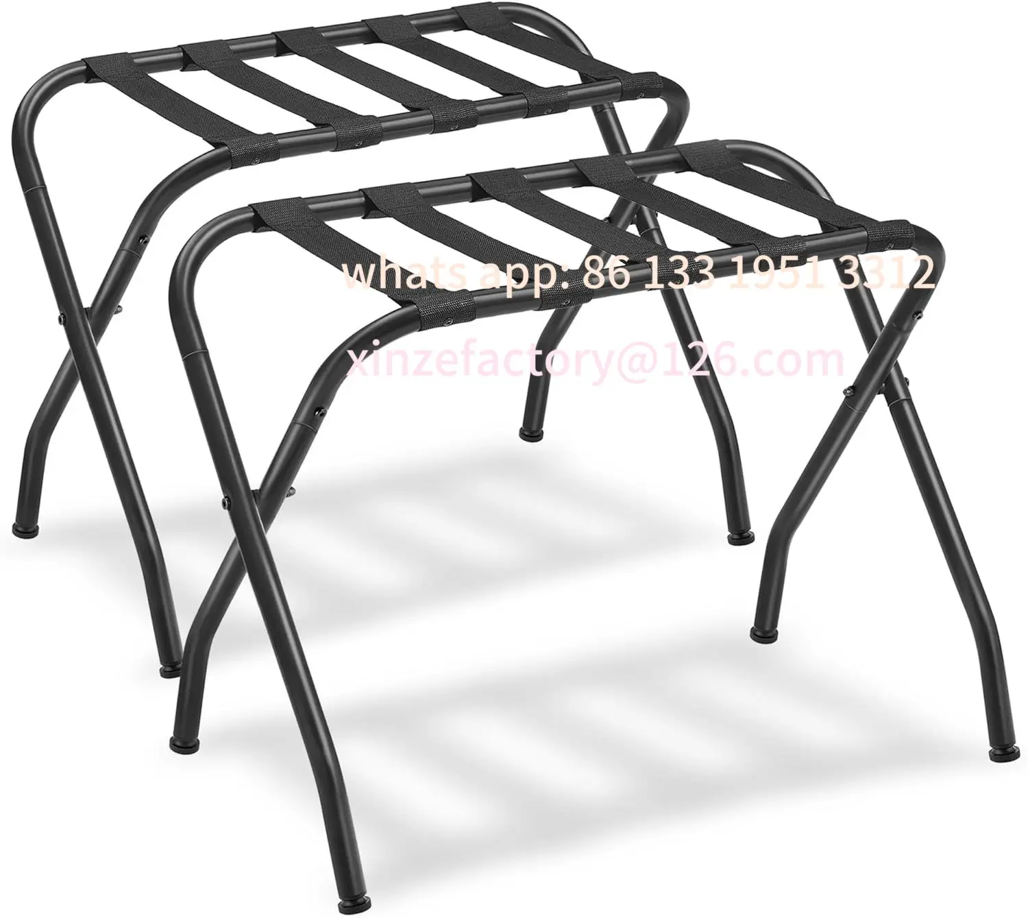 

Customizable Luggage Rack (Black), Foldable Suitcase Stand, Metal Luggage Holder for Guest Room, Foldable steel frame Suitcase S
