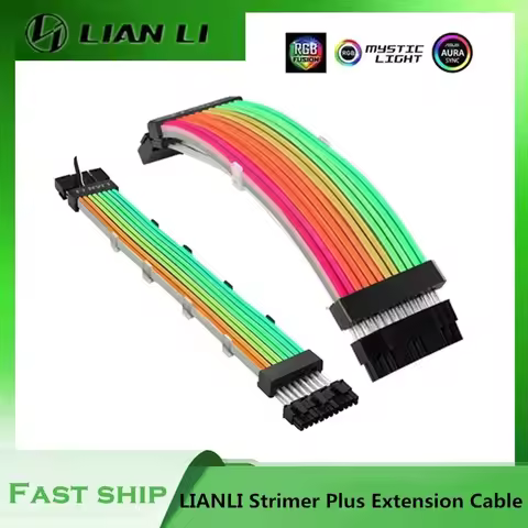 LIAN LI Strimer Plus ARGB Extension Cable 24pin MotherBoard GPU Extension Double/Triple 8PIN Extension Strimer Rainbow Cable