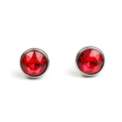 1 Pair New Hot 304 Stainless Steel Birthstone Ear Post Stud Earrings Colorful Round Rhinestone Earrings For Her Gift 10mm Dia.,