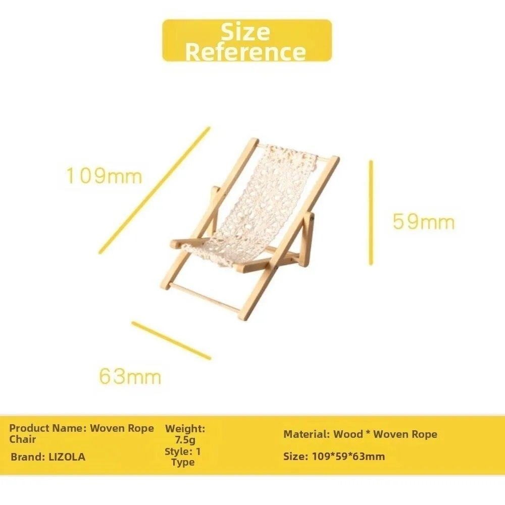 1:12 maison de poupée Miniature pliable en bois chaise de plage chaise longue modèle scène de vie décor jouet maison de poupée accessoires