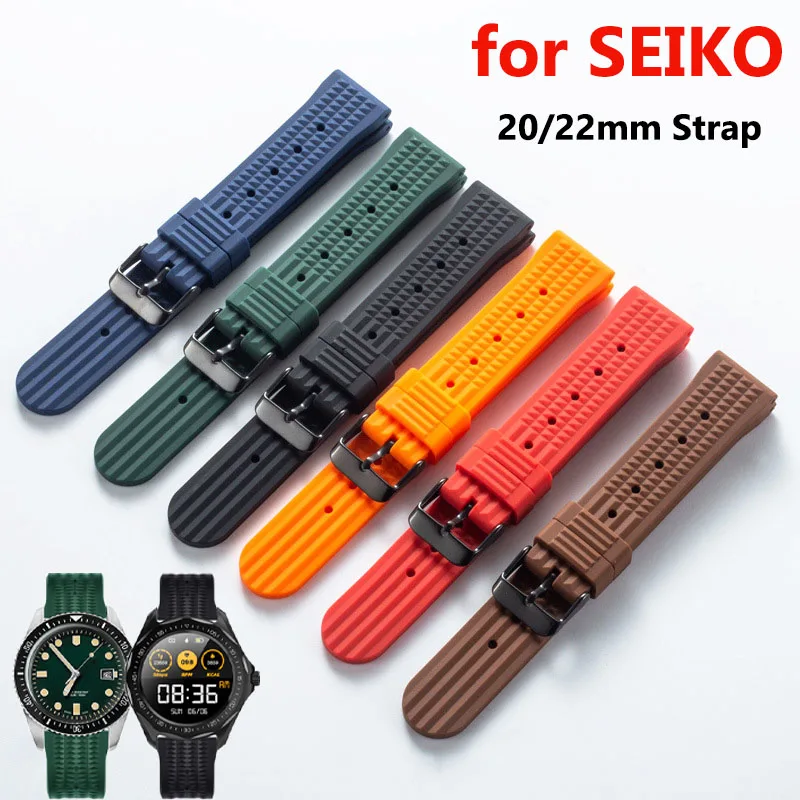 المطاط حزام الساعات ل Seiko الغواصة SKX007 SKX009 سوار ساعة استبدال شقة نهاية حزام 20 مللي متر 22 مللي متر 2026 #1