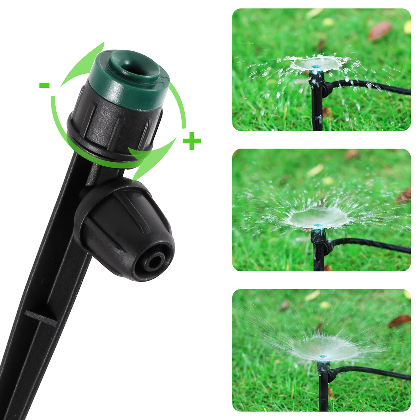 

All-round Scattering Spike Sprinkler Adjustable Watering Emitter 1/4" Locked Connection Garden Greenhouse Irrigation Nozzle 10Pc