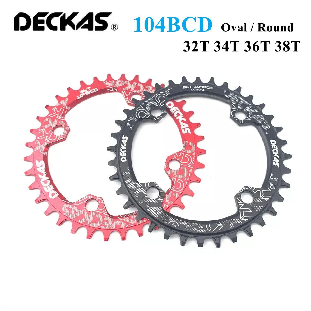 Deckas 104BCD Chainring Oval / Round Wide Narrow Chainwheel MTB Mountain Bike Bicycle 32T-52T Crankset Tooth Plate Parts 104 BCD