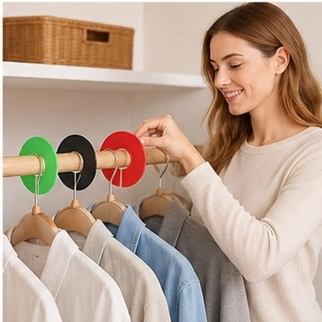 40 Pcs Storage Dividing Ring Clothes Size Dividers Labels Separators Tags for Closets Organizer Rack Racks