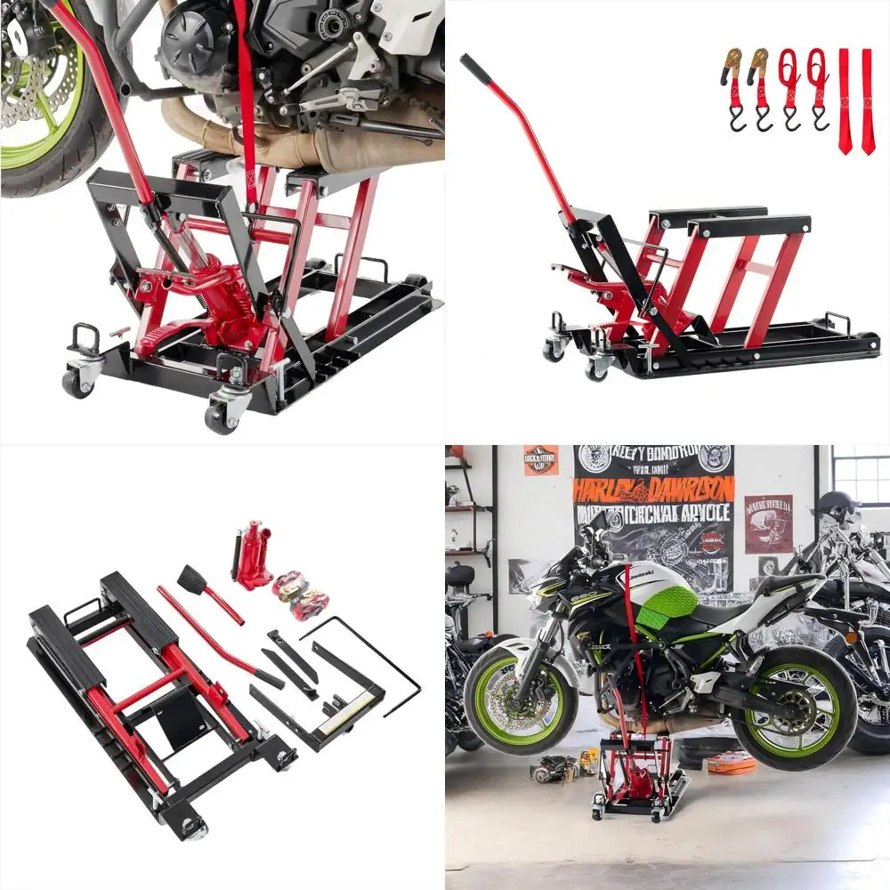 

Portable 1500 lbs Steel Motorcycle Lift Jack with Wheels and Handle, Foot-Operated ATV Lift
