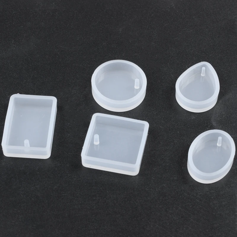 15 حزمة سيليكون الراتنج قلادة قالب قوالب المجوهرات مع ثقب معلق Diy بها بنفسك مجوهرات الحرفية صنع 5 الأشكال