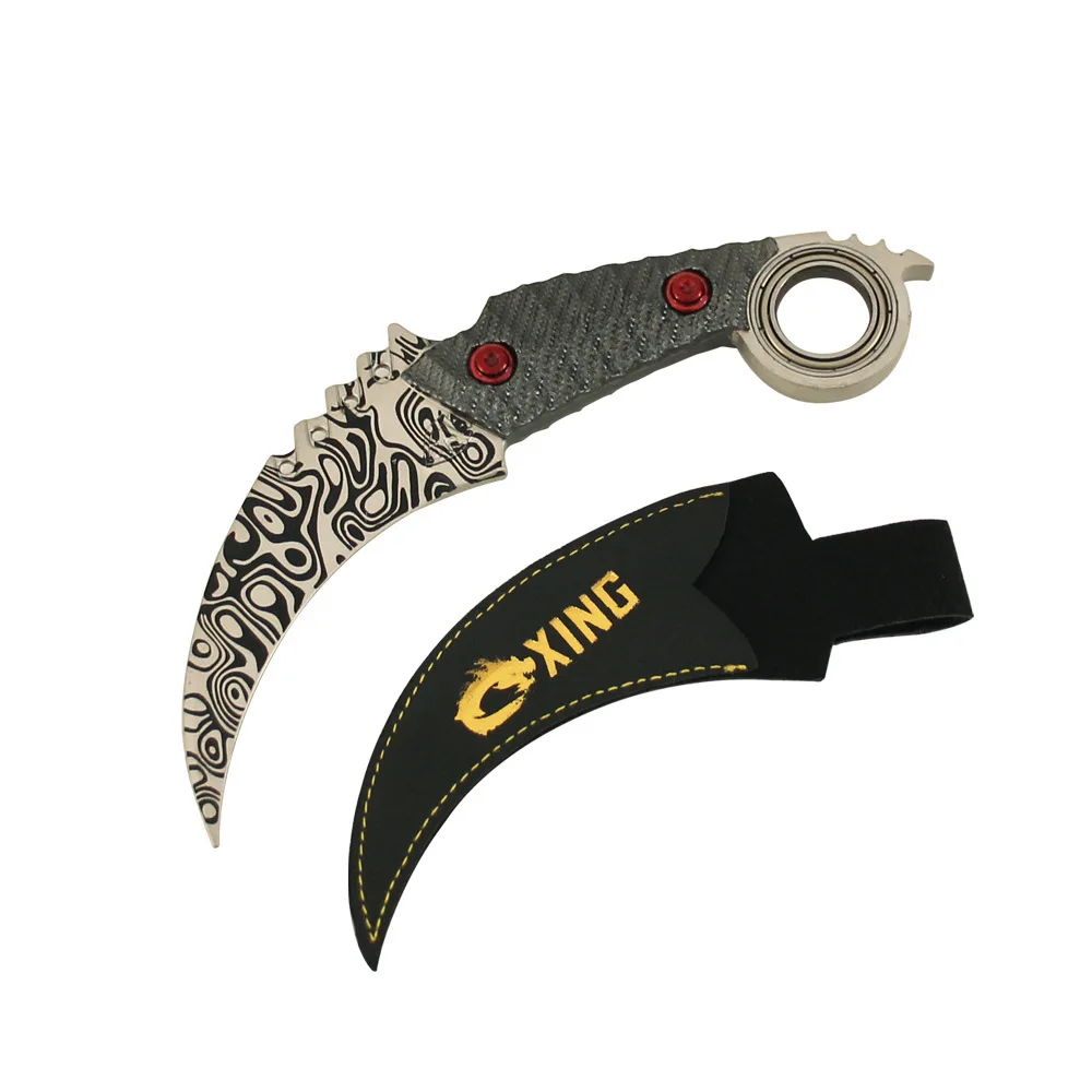 Karambit-Couteaux de Jeu Téléchargeable en Métal, Modèle d'Ornements d'Extérieur, Épée d'Entraînement, Cosplay, Katana, Cadeaux pour Garçon, 15cm