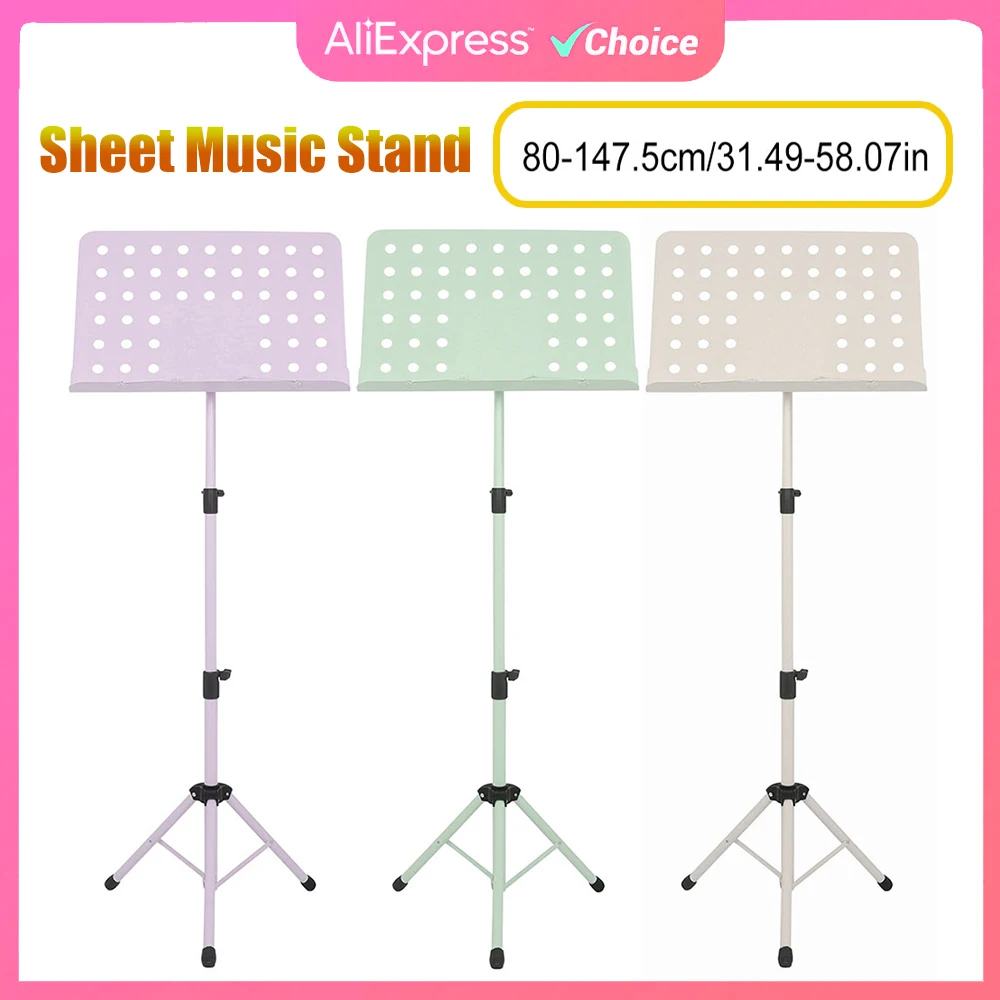 Collapsible Sheet Music Score Tripod Stand Holder Aluminum Alloy Foldable Sheet Music Stand for Guitar Violin Piano Music Stand