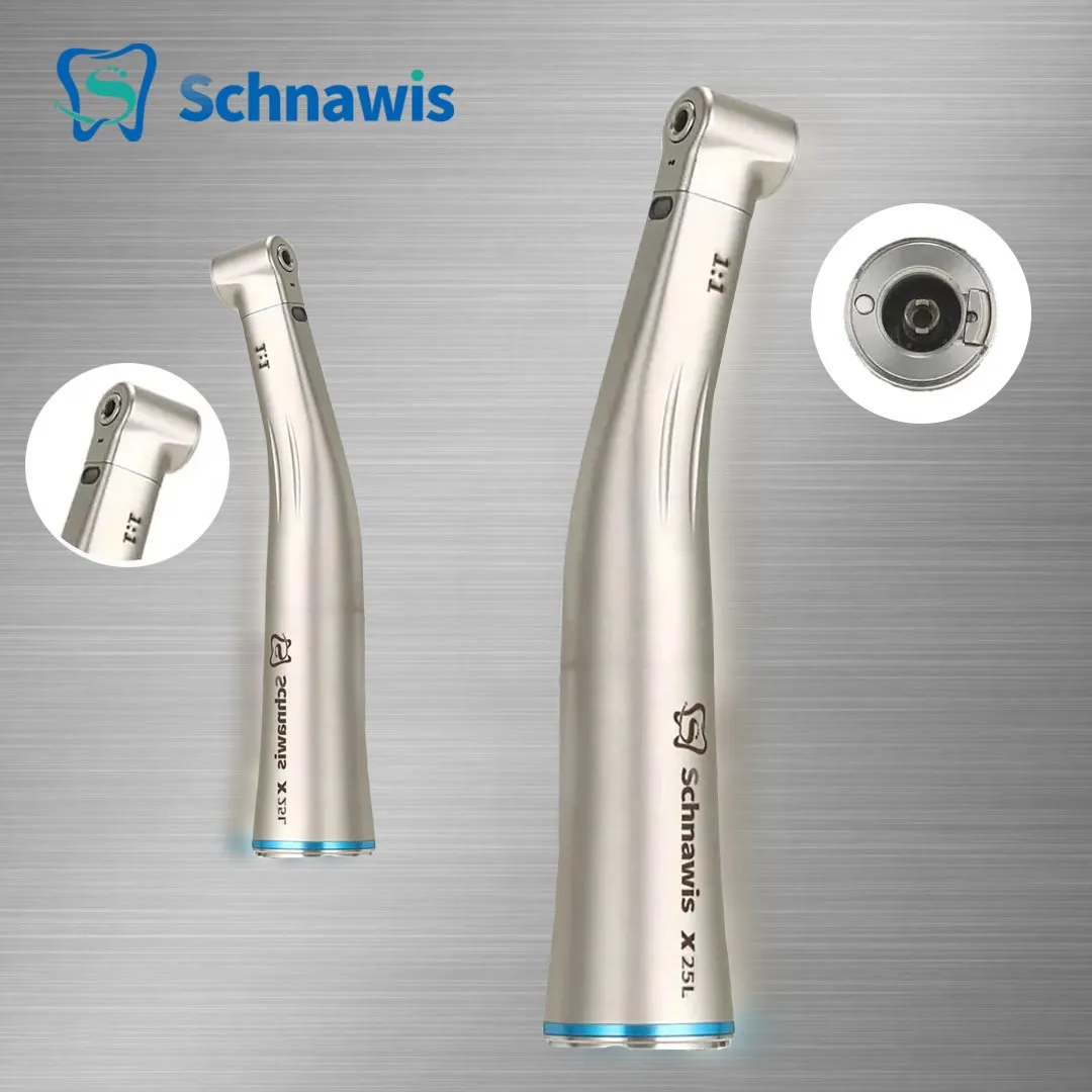 Dental Contra Angle Handpiece 1:1 Direct Drive Speed Fiber Optic Dentistry Low Speed Handpiece Fit E Type Electric Micromotor