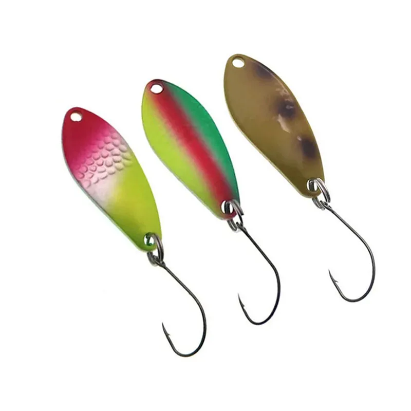 Angeln Löffel 3g 31mm Bunte Löffel Köder Kupfer Stream Metall Angeln Köder Swimbait Für Forelle Döbel Barsch Lachs