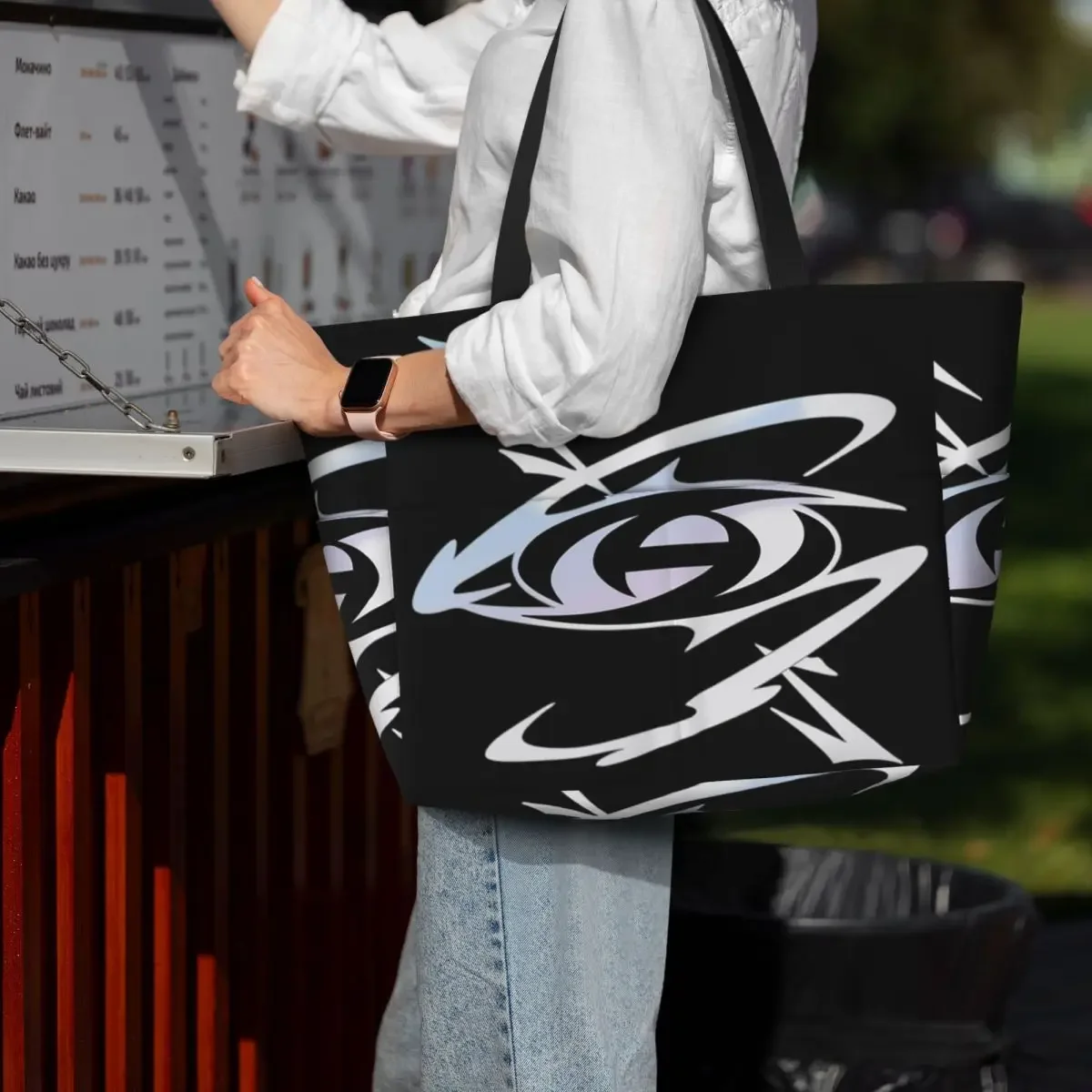 Kpop ATEEZs Logo A TEEnager Zs Beach Tote Bag Sport Gym Yoga Duffle Large Tote Bag Women Travel Bag Fitness bag