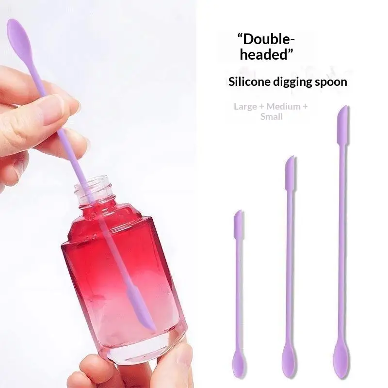 New 3pcs Silicone Spatula Set Double Head Tiny Scraper For Thin Lotion Bottles Cosmetic Kitchen Tools