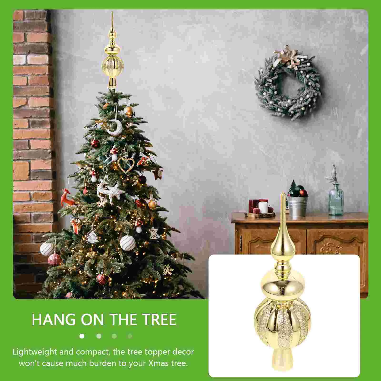 Árbol de Navidad estrella superior plástico galvanizado calabaza decoración accesorios adornos de Navidad decoraciones suministros para fiestas