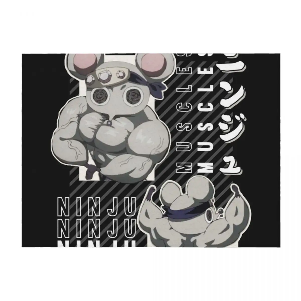 

Ninju Muscles Mice kimetsu no yaiba Throw Blanket Flannel Fabric Hairy Polar Blankets For Baby Blankets