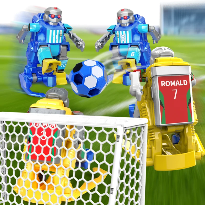 Teeggi RC Robot batalla fútbol 2 uds Control remoto fútbol Robot interactivo para padres e hijos RC batalla Robot juguete regalos de Halloween