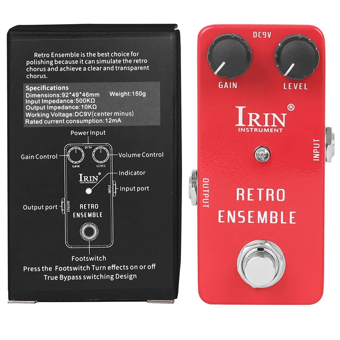 IRIN RS-05 conjunto Retro Pedal de efectos de Guitarra simular el coro efectos Retro pedales True Bypass piezas de Guitarra eléctrica