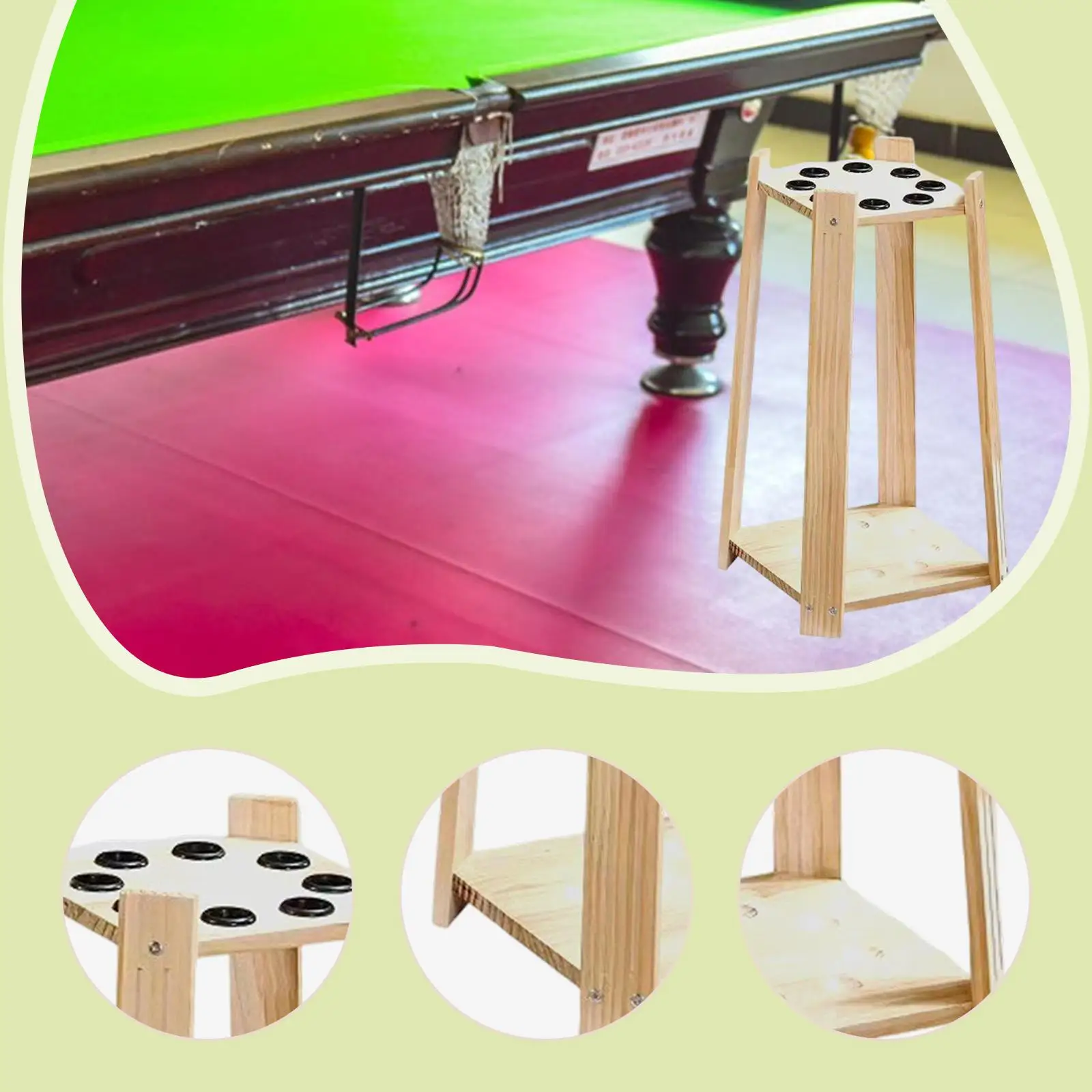 Pool Cue Rack,Billiards Accessories Professional Freestanding for Display Stand Holds 8 Cue Sticks Billiards Pool Stick Holder