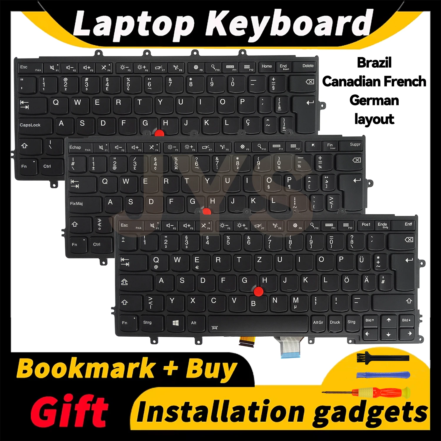 

For Lenovo Thinkpad X230S X240 X240S X250S X250 X260 X270 laptop replacement keyboard with backlit Spanish/French/UK/US layout