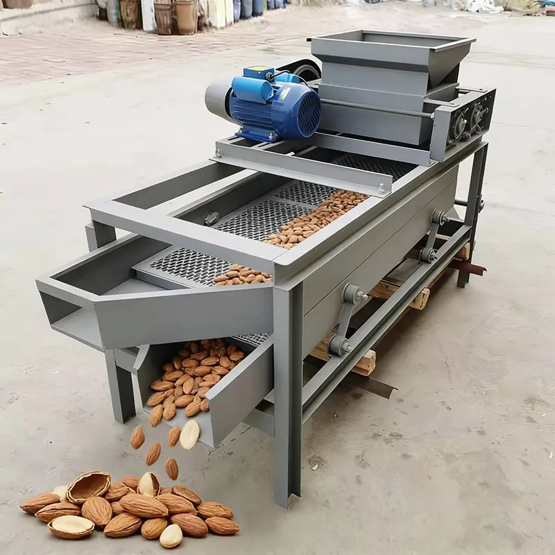 High Efficiency Almond Processing Machine 400kg/h Adjustable Nut Cracker Sheller for Almond Hazelnut and Walnut