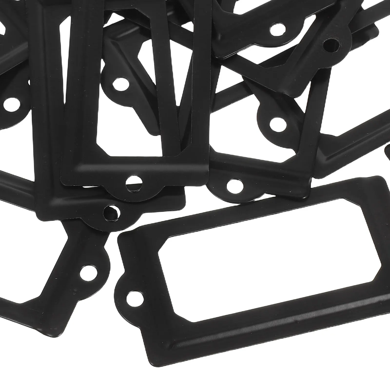 50 Sets Library Drawer Label Holder Iron Card Frame Library Tags File Drawer Label Frames Holder with Screw for Cabinet Storage