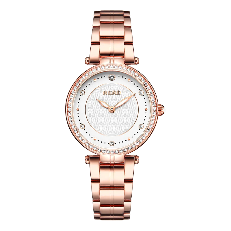 READ Women Round Quartz Watch | Luminous Hands | Metal Bracelet Strap | Daily Water Resistant Ladies Wrist Watch