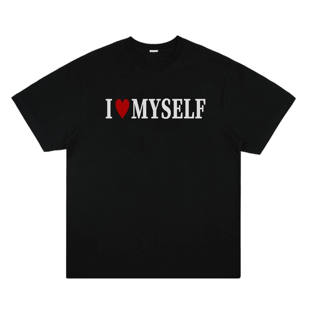 

«I Love Myself» — принт слогана в американском стиле хип-хоп, база уличной одежды, тренд свободной футболки