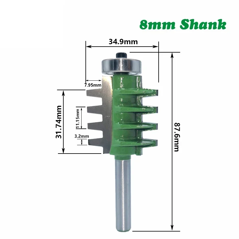 Fresa de vástago de 8MM para tallado de madera, brocas para enrutador de madera, pegamento para junta de dedo, fresa para espiga de madera, espiga cónica, 1 ud.
