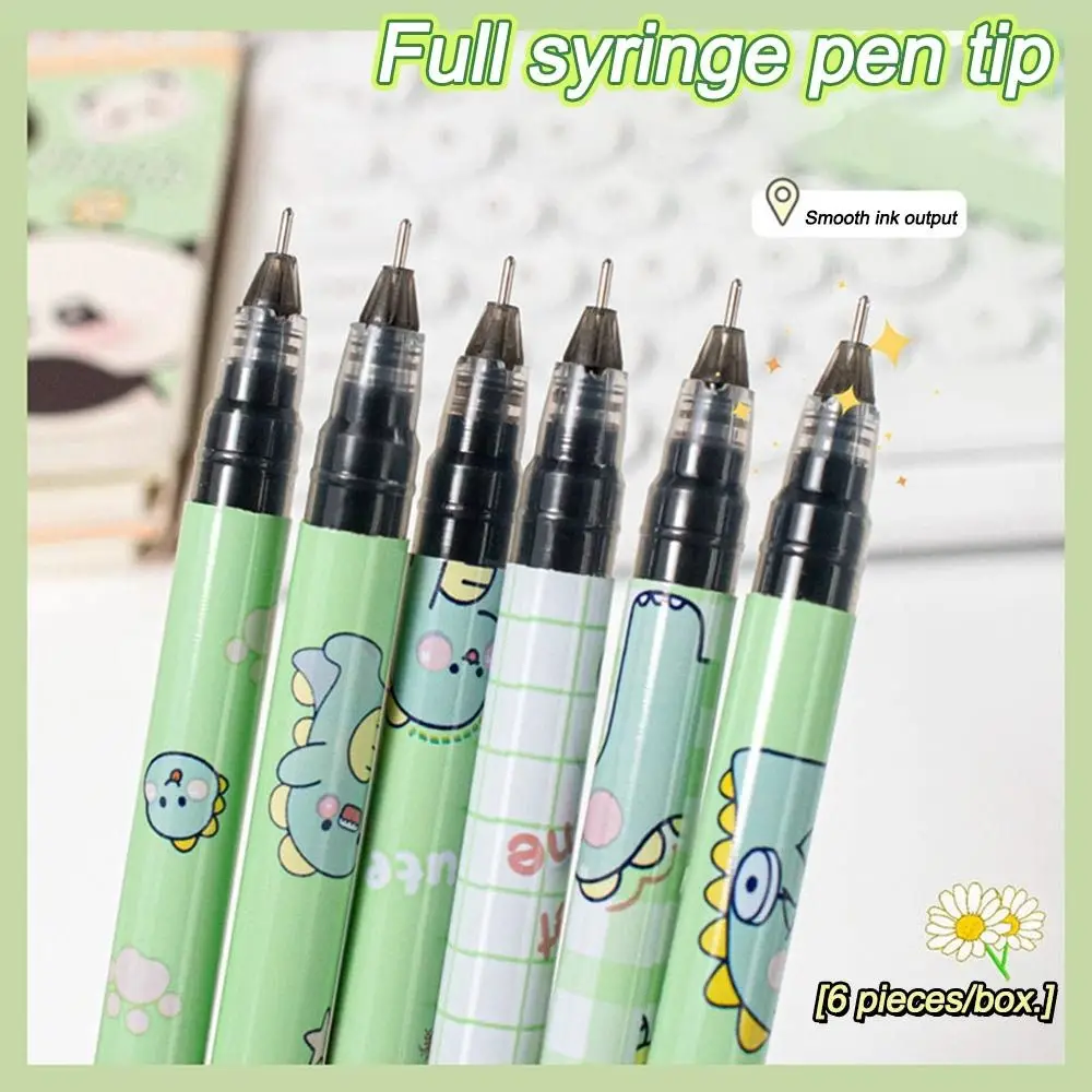 6Pcs Gift 0.5mm Capybara Gel Pens Writing Smooth Quick-drying Straight Liquid Ballpoint Pen Neutral Pen School Office