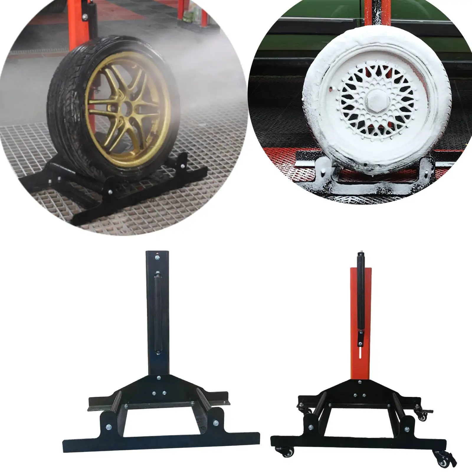 Wheel Detailing Stand Car Wheel Washing Rack wheel tire rim cleaning holde Heavy Duty Tire Detailing Stand for Workshop Car Wash