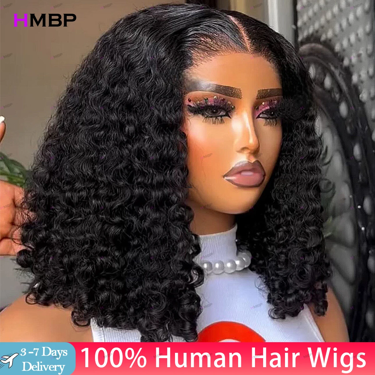 

Парик Jerry Curly Bob с HD-кружевом 13x4/13x6, без клея, из натуральных волос, готовый к носке, с HD-кружевной застежкой 5x5 для женщин HMBP