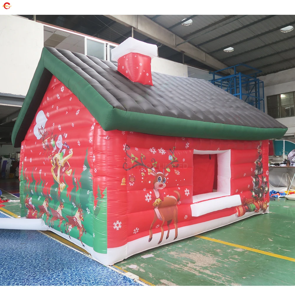 

Free Door Ship Outdoor Activities 4x3m 5x4m Portable Inflatable Christmas House Santa Grotto For Xmas decoration