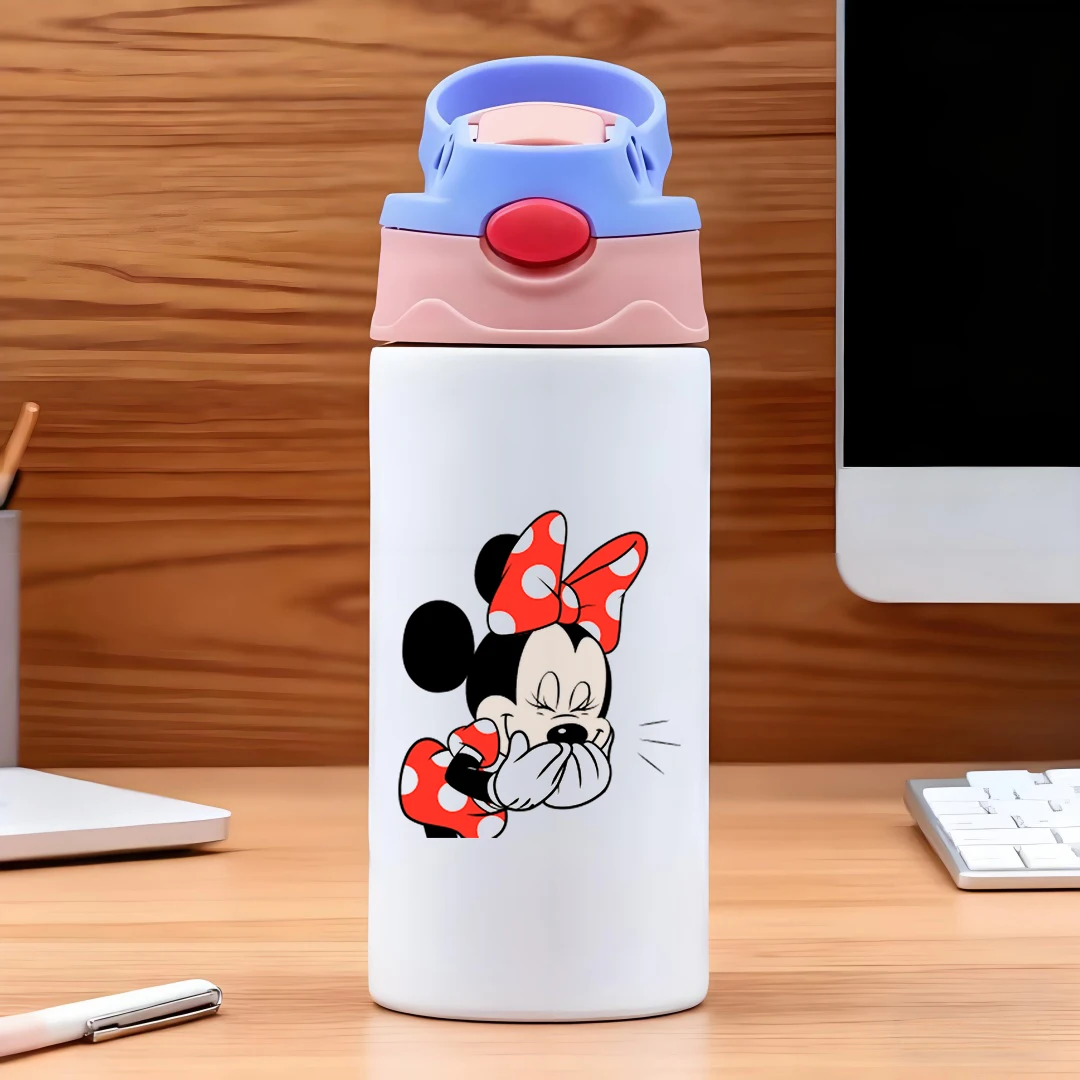 

Disney Minnie Mouse cartoon character 304 stainless steel cartoon straw cup children's water cup New Year gift