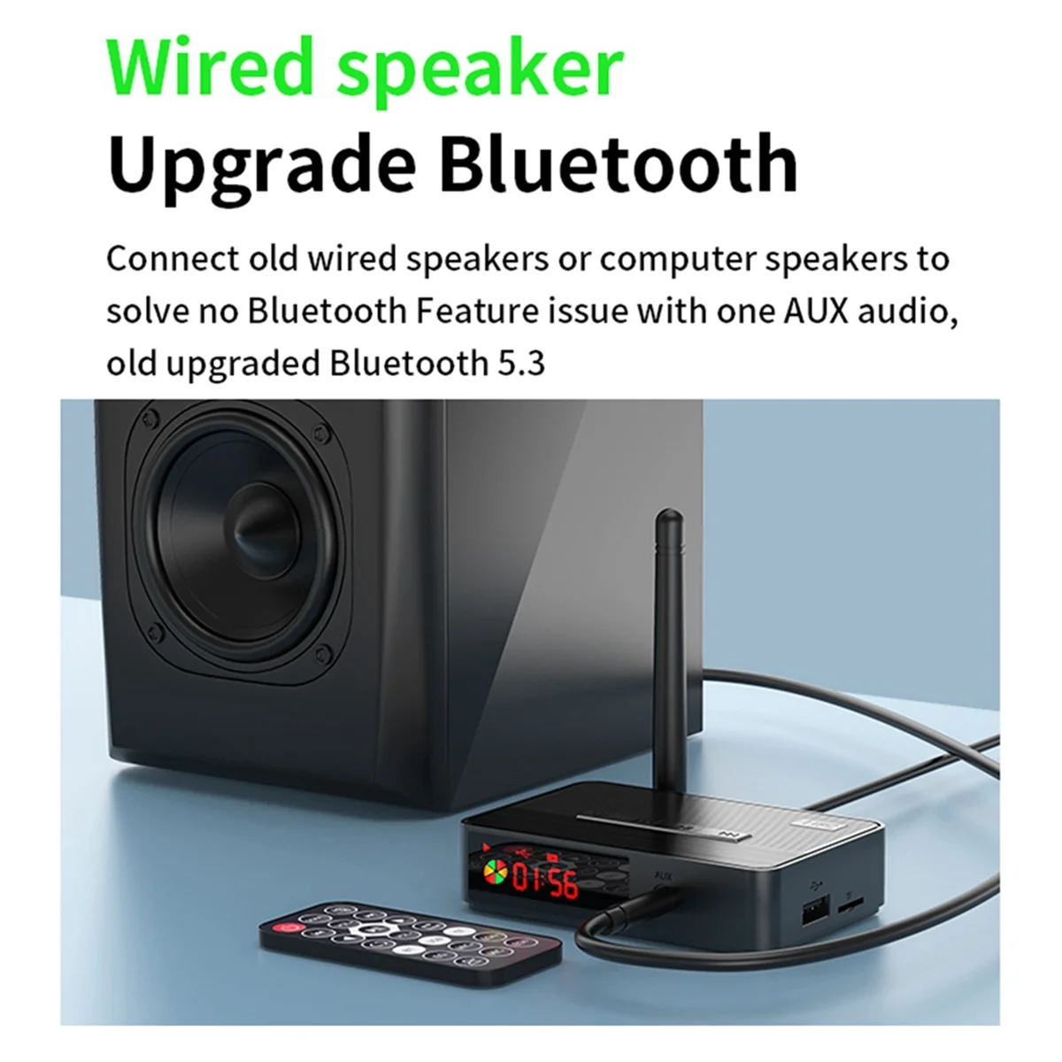 AAAE Bluetooth 5.3 Receive Transmitter Adapter HIFI Sound Quality NFC Remote Control Stereo AUX Coaxial Fiber Optic Adapter