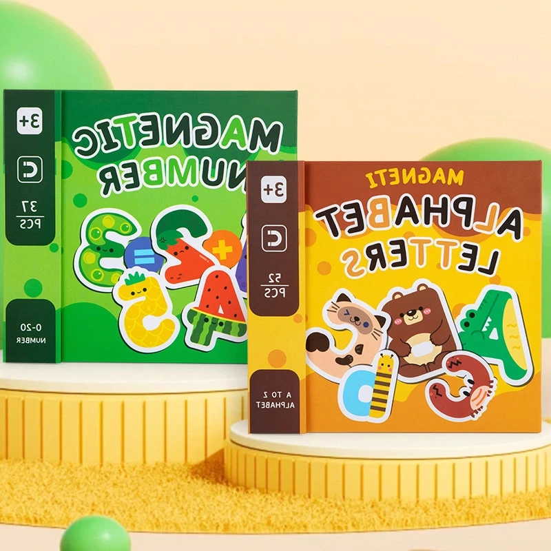 Voorschoolse magnetische wiskundige tegels - cijfers en letters ontledingsspeelgoed voor de kleuterschool, optellen/aftrekken educatieve set