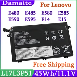 NEW L17L3P51 Laptop Battery For Lenovo Thinkpad E480 E490 E485 E580 E14 E15 Series SB10K97606 SB10K97608 01AV447 01AV445 L17M3P5