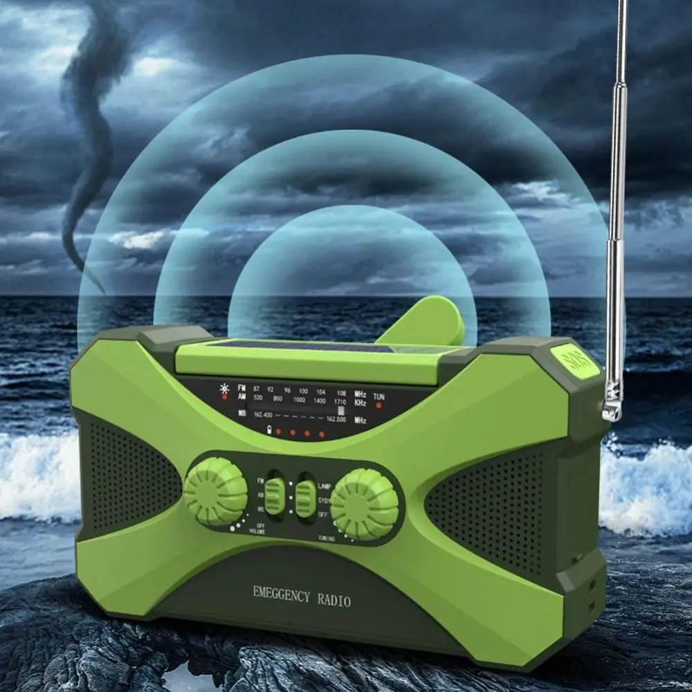 

Hand Crank Emergency Radio High Brightness MultiFunctional AM/FM/WB Weather Radio Portable Reading Lamps Wireless Speaker